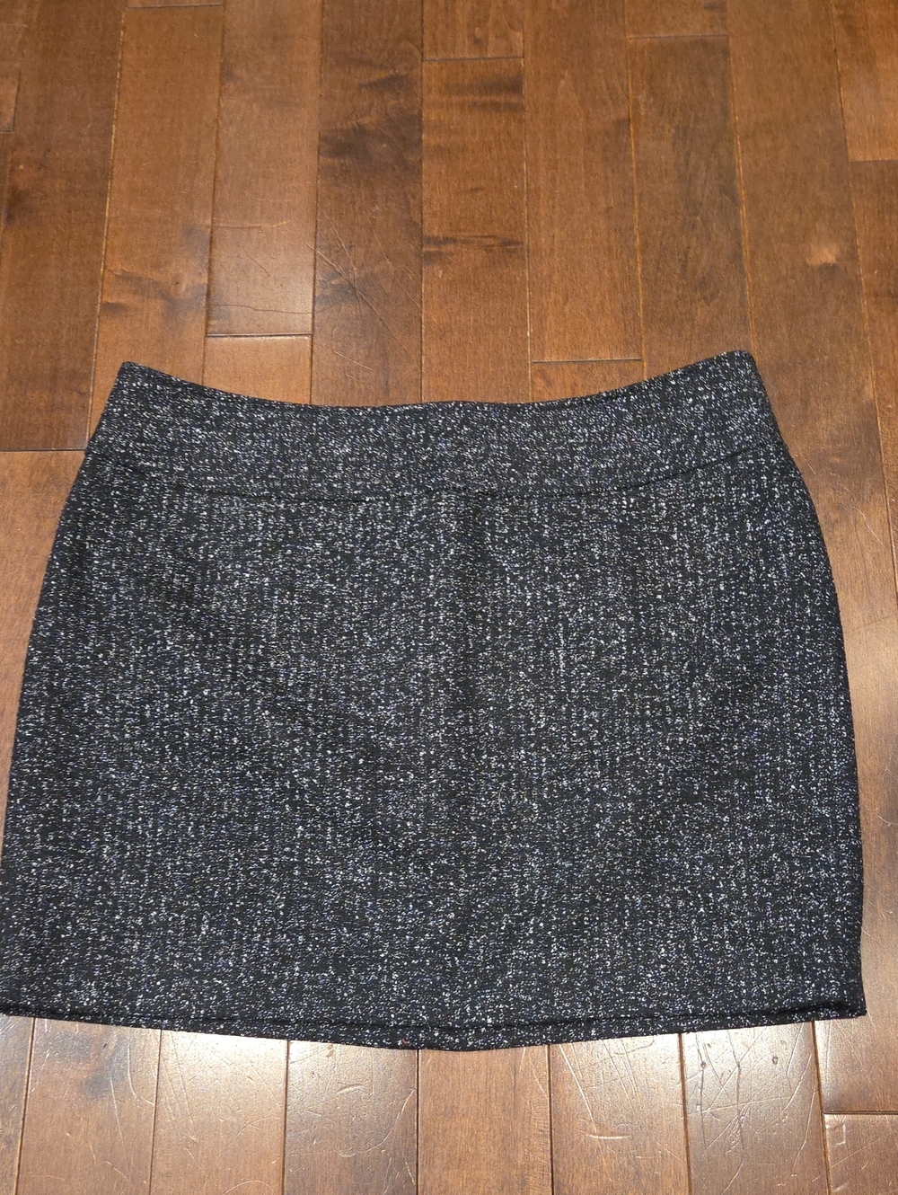 Calvin Klein Black Tweed Mini Skirt with Metallic Flecks